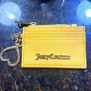 Juicy couture yellow wallet coin purse with heart chain